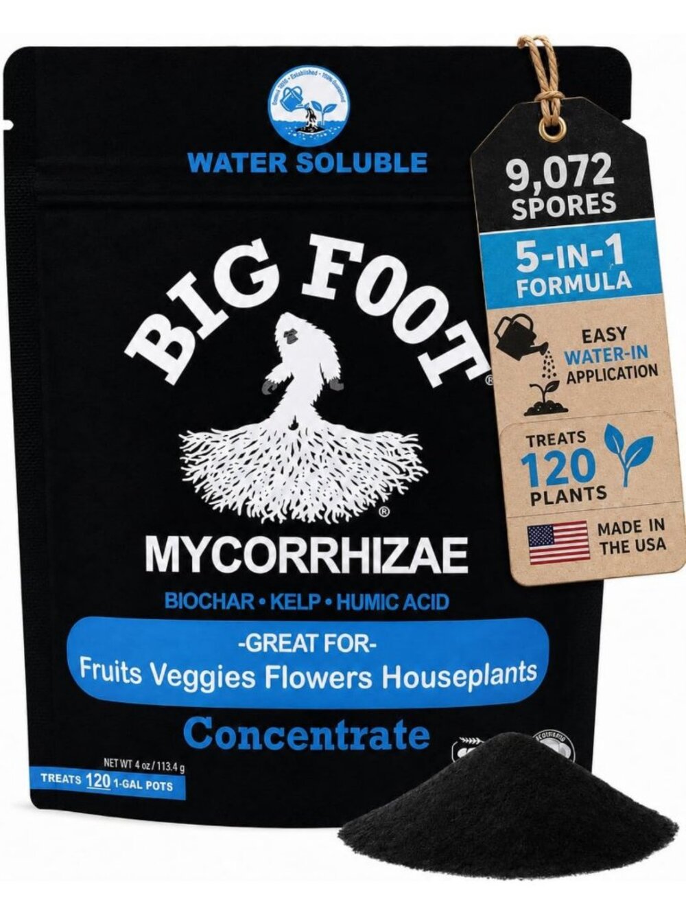 Organic Mycorrhizae for Plants & Gardens - Water-Soluble Fertilizer for Root